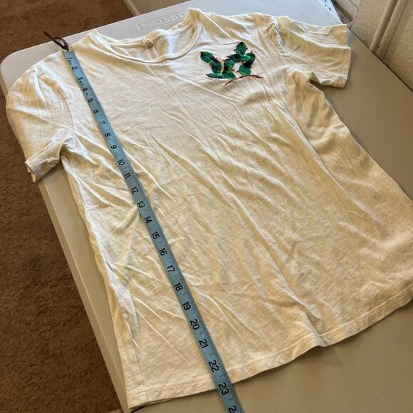 Tiny Soft Worn in Heathered Gray Embroidered Cactus Short Sleeve Tee Size Small - Picture 8 of 10